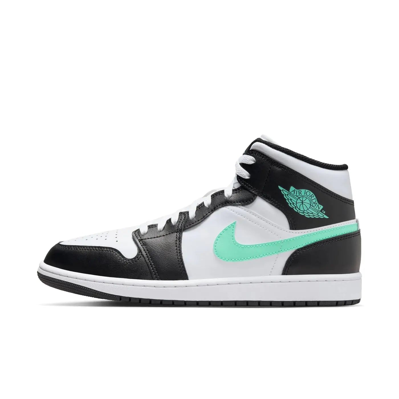 Jordan Nike Air 1 Mid Mens Shoes White/Green Glow - Black DQ8426 103 - Size 11.5 - URsneakFit